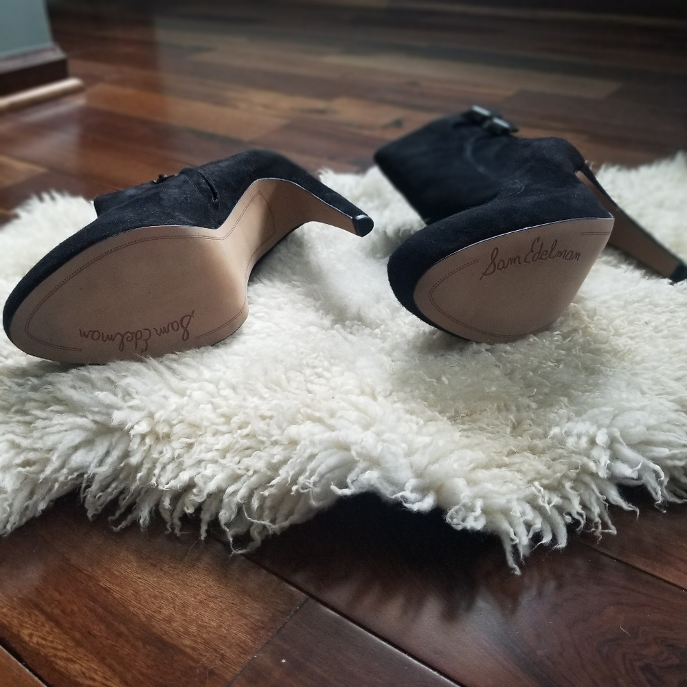 Sam Edelman "Kit" Black Suede Booties - Picture 3 of 8